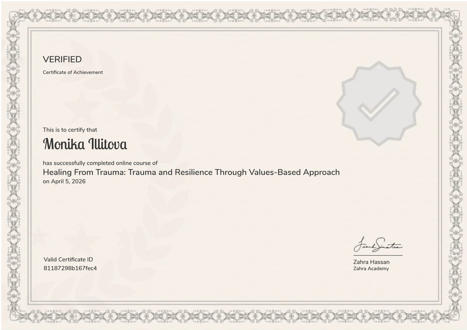 Healing From Trauma: Trauma and Resilience Through Values-Based Approach